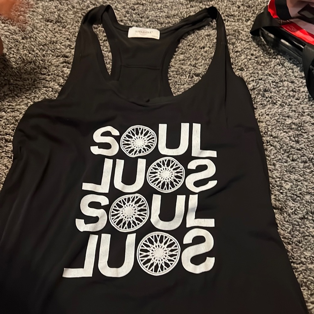 Soul cycle racerback tank top size medium black soul cycle authentic